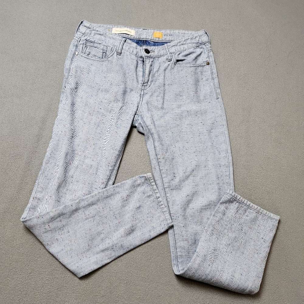 Pilcro Jeans Womens Size 28 Blue Colorful Confetti Cropped Speckled Fu Stet